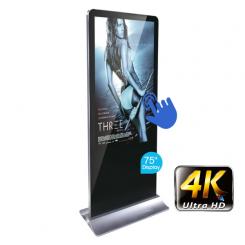 Digitale Info-Stele 75" im Smartphone-Design mit 4K Display und IR Touch 
